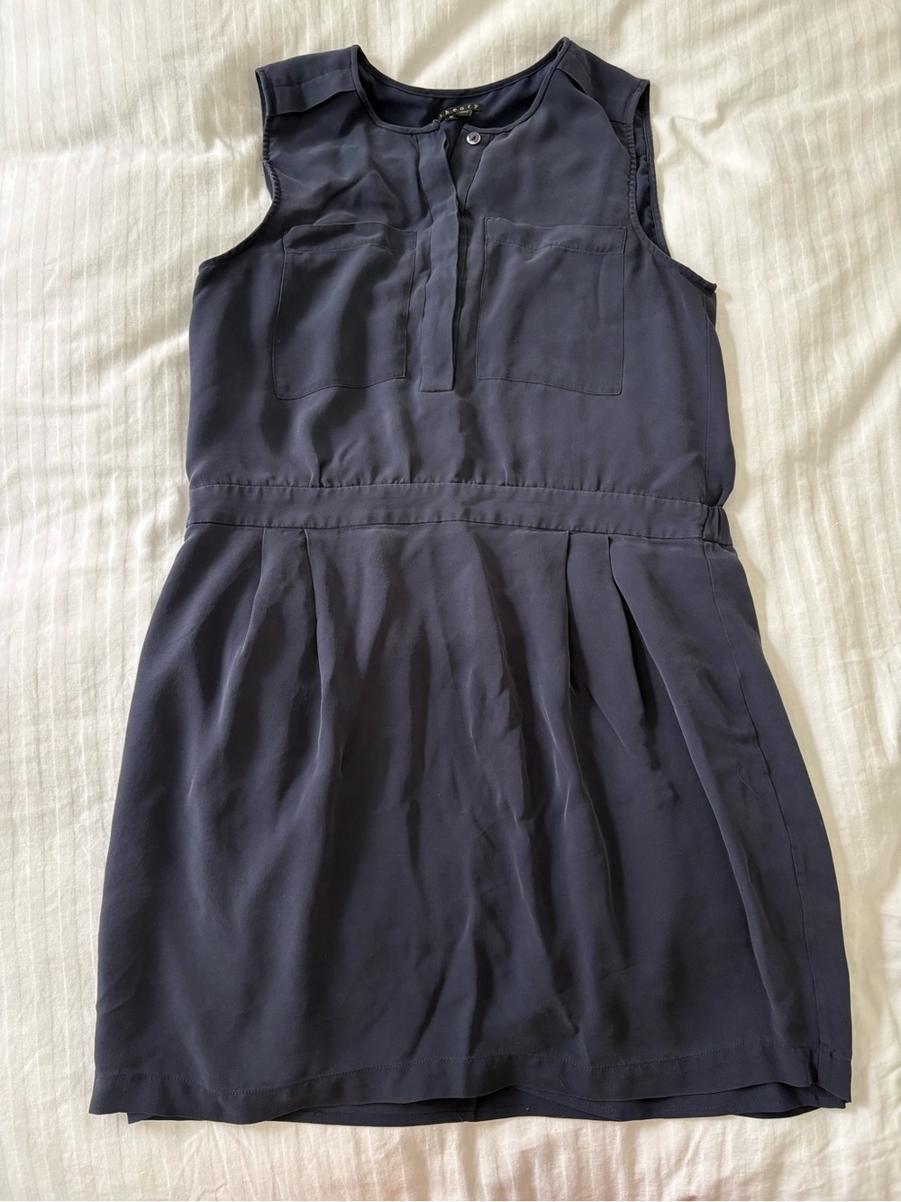 Theory Sleeveless Navy Shift Dress